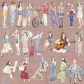 20/40pieces Aesthetic Stickers Aesthetic Girl Stickers for Decorations Decals Books Laptop Scrapbook Journal Kids Girls Boys Wall Graffiti Stickers. 