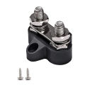 Terminal Block Studs M8 48V Junction Block Bus Bar Dual Heavy Duty Power Distribution Stud for Truck RV Boat,Black. 