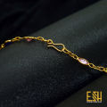 Gold plated Ladies 18/24 Inch Chain With Multi Colored Oval Stone chain for women. 