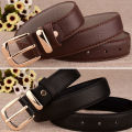 Alloy Buckle Women Belts PU Leather Wild Female Waist Belts Brown Black White Red Girls Pants Jeans Fashion Belt. 