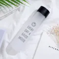 360ml Portable Frosted Glass Water Bottle Drink Bottle Water Container Contracted Smile Bottle-Cup Cups Cover Included. 