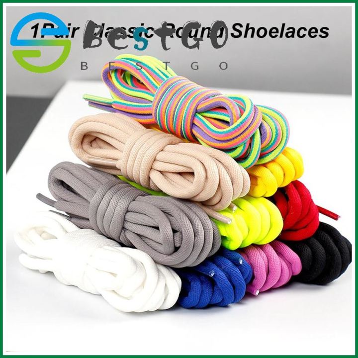 【BestGO】Shoes Accessories Solid Color Shoestrings Outdoor Athletic Shoe Laces Round Shoelaces Sneaker Shoe Lace Hiking Boot Shoelaces