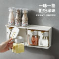 Seasoning bottle kitchen household seasoning box set salt monosodium glutamate seasoning glass seasoning bottle hanging seasoning with spoon combination.. 