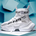 【BestGO】Fashion Men High Top Shoes Black White Sneakers New Man Sport Shoes Soft Lightweight Kasut lelaki. 