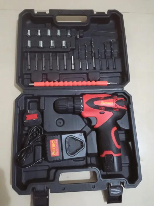 Drill Gordless driver drill DT – CD1012 Voltage -  12V  No Load Speed -  0-300rpm / - 0-1350 RPM Chuck – 10mm Battery Capacity 1.3Ah Max torque 25N.m