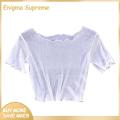 Enigma- Women T-shirt Short Sleeve See-through Mesh Crop Tops. 