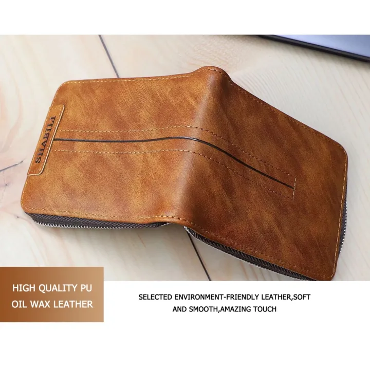 SHABILI%20Short%20Wallet%20for%20Men%20Leather%20Wallet%20Zipper%20Card%20Holder%20Coin%20Purse%20-%20Image%205