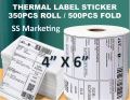 NEW 100x150mm (4" x 6") Shipping Sticker Labels for Direct Thermal Printers - 350 Labels. 