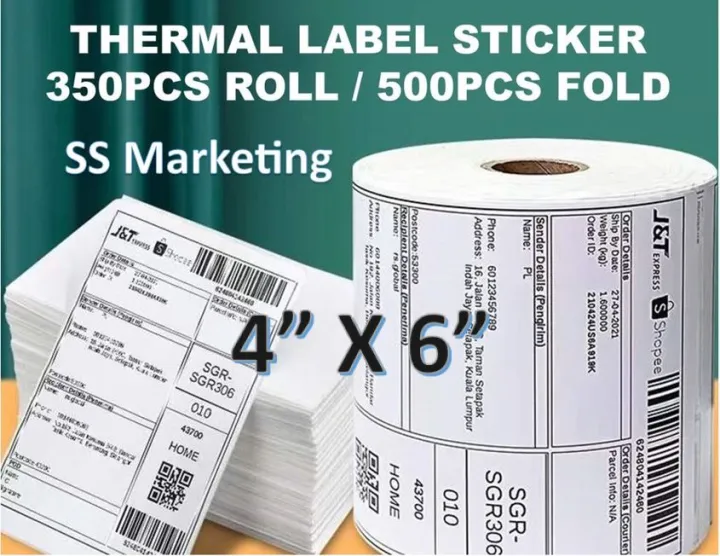 NEW%20100x150mm%20(4"%20x%206")%20Shipping%20Sticker%20Labels%20for%20Direct%20Thermal%20Printers%20-%20350%20Labels%20-%20Image%206