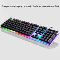 RGB Gamming Keyboard LDK.ai R260 Suspension 7 Colorful Backlit 104 Keys USB Wired Gaming Keyboard. 