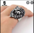 Men's Silver Lion Ring Stylish Durable Jewelry. 