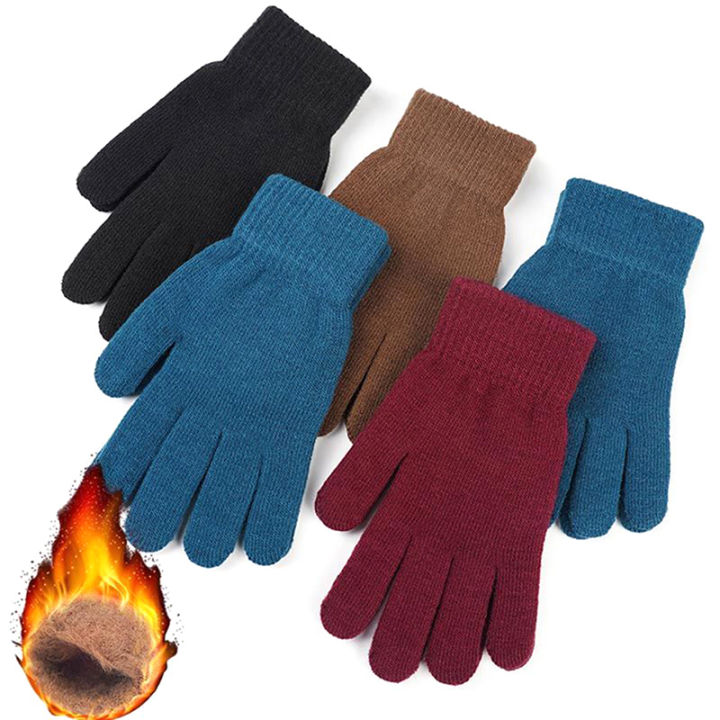 New Winter Men Women Cashmere Knitted Gloves Autumn Hand Warmer