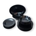 Dinner Set & Luster Tea Set 33Pcs Black Dinnerware ​Porcelain Dish & Coffee Set. 