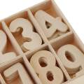 4x60x Wooden Number 0-9 Unpainted Education Numbers Kid's Early Learning. 