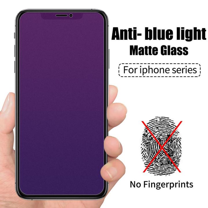 Anti Blue Light Matte Tempered Glass for iPhone 11 12 13 Mini X XR XS MAX Screen Protector on for iPhone 11 12 13 Pro Max