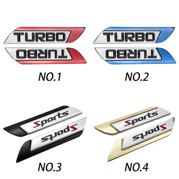 2pcs%20Sport%20VIP%20Turbo%20Metal%20Car%20Side%20Body%20Sticker%20Auto%20Rear%20Emblem%20Badge%20Decal%20-%20Image%202