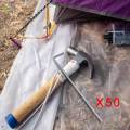 50Pcs Tent Pegs 20cm Garden Stakes Nails Aluminum for Outdoor Camping Sturdy. 