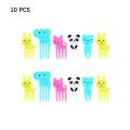 MUMU 10 PCS/ 30 PCS Bento Toddler Vegetable Crockery Reusable Cartoon Animal Farm Toothpicks Kids Food Picks Children Fruit Forks. 