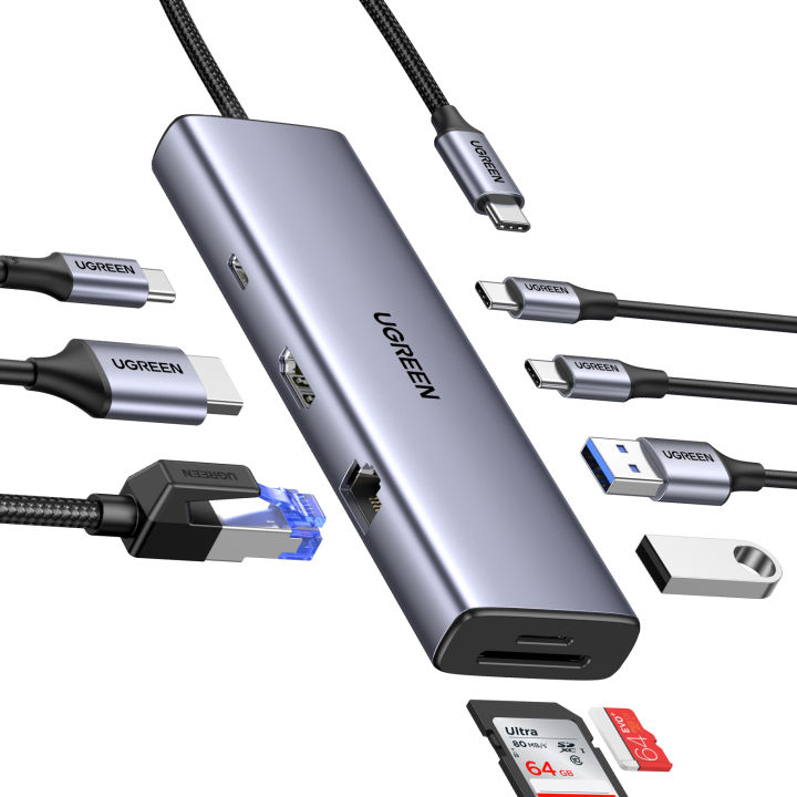 UGREEN%20USB%20C%20Hub,%209-in-1%20USB-C%20Dongle%20Docking%20Station,%20with%204K%20HDMI%20RJ45%20100W%20PD%202%20USB%203.0%20Type%20C%20Ports%20SD%20TF%20Card%20Reader%20Adapter%20for%20MacBook%20Pro%20iPad%20-%20Image%202