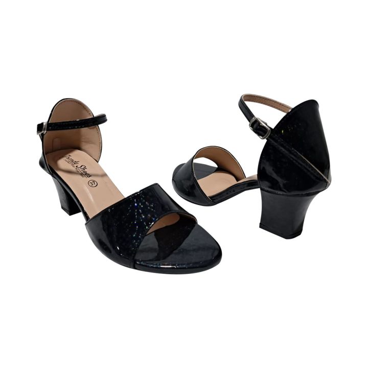 Women's Box Heel High Quality Sandals - Black | Daraz.lk