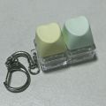 New 2Keys Keycap Pinch Toy Finger Keyboard DIY Fidget Keychain Mechanical Relief Stress Button Keycap. 