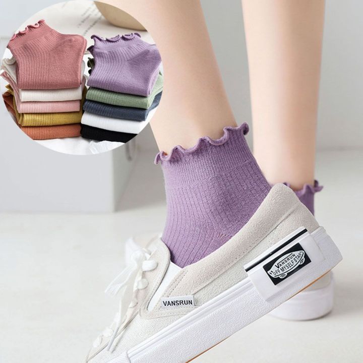 Kawaii%20Spring%20Summer%20Super%20Thin%20Cotton%20Ankle%20Short%20Women's%20Socks%20Boat%20Socks%20Frilly%20Ruffle%20Socks%20-%20Image%204