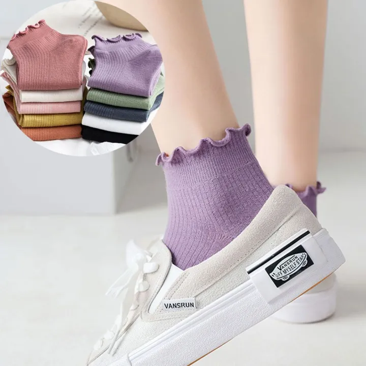 Kawaii%20Spring%20Summer%20Super%20Thin%20Cotton%20Ankle%20Short%20Women's%20Socks%20Boat%20Socks%20Frilly%20Ruffle%20Socks%20-%20Image%204