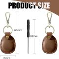 Airtag Holder Keychain-Genuine Leather Holder, Handmade Air Tag Case Scratch-Resistant Key Chain Ring Dog Collar,Luggage Cover. 