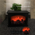 2X Electric Fireplace Lantern LED Flame Log Effect Rectangle Fire Place Lantern. 