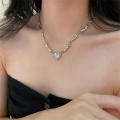 Fashion Crystal Heart Water Drop Pendant Necklaces Sweet Cool Egirl Clavicle Chain Aesthetic Women Jewelry Y2K Accessories. 