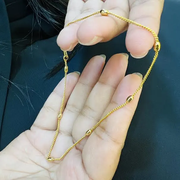 Gold%20Plated%20latest%20OVAL%20Type%20Anklet%20Foot%20Jewelry%2010inch%20Box%20Chain%20Kolusu%20for%20Women%20-%20Image%207