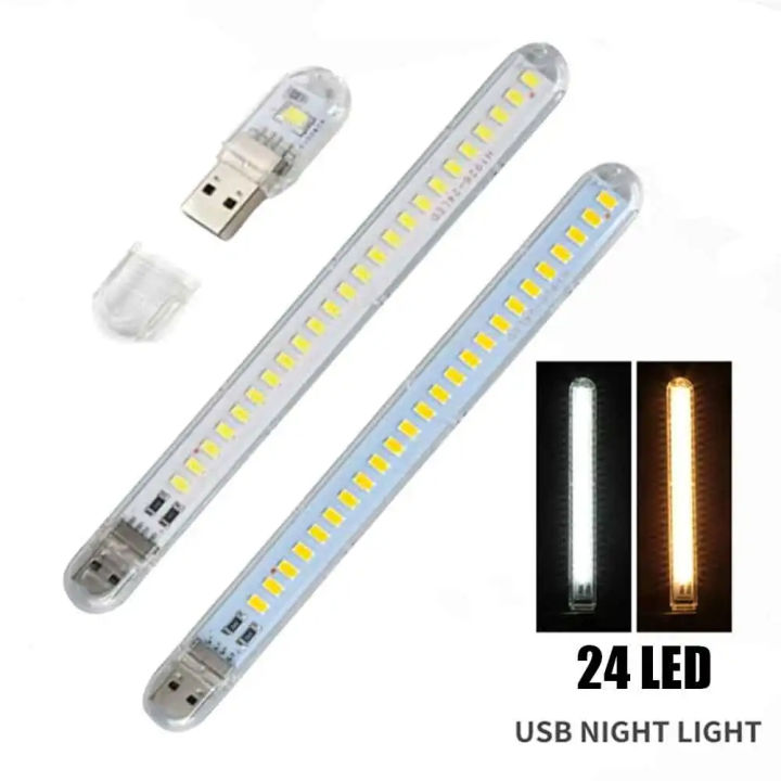 Mini Portable LED USB Book Light DC5V Ultra Bright Reading Book Lamp 24leds Lights for PC Power Bank Laptop Notebook