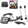 Black Universal Headset Helmet 2 Way Intercom Communication System Interphone 3.5MM Plug with MIC For Motorcycle. 