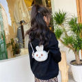 【GUTTY Lifestyle Store

】plush round bunny crossbody bags purse kids shoulder children. 