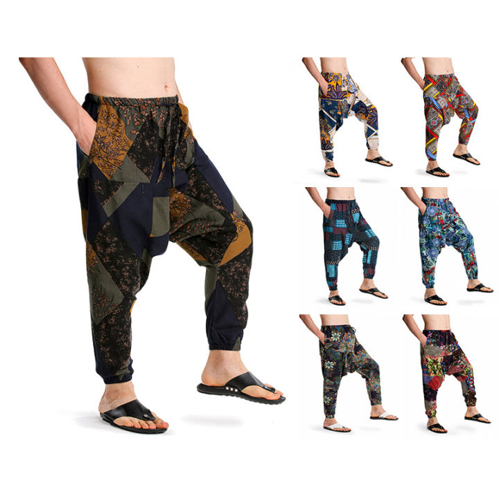 Yfashion%20Men%20Cotton%20Harem%20Pants%20Summer%20Plus%20Size%20Ethnic%20Style%20Printing%20Cotton%20Linen%20Pants%20Casual%20Loose%20Drop%20Crotch%20Trouser%20-%20Image%206