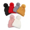 Warm Baby Hat with Soft Pompom - Elastic Children Bonnet. 