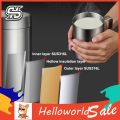 HelloWorld Water Cup Double Wall Insulated Stainless Steel Comfortable Grip Milk Drink Tumbler Household Supplies. 