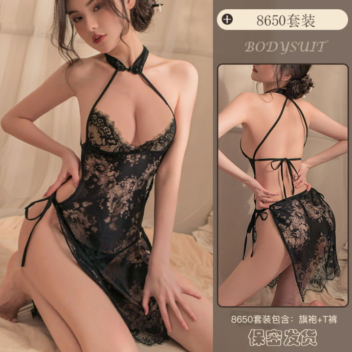 Fashion%20Lingerie%20Lace%20Slim%20plus%20Size%20Cheongsam%20Stretch%208650%20Nightwear%20Sleepwear%20Nightdress%20-%20Image%207