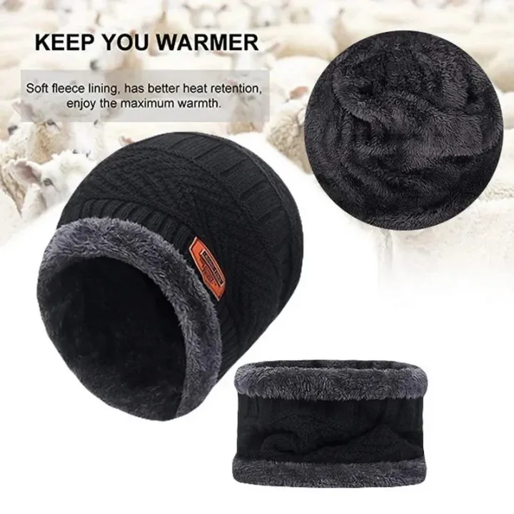 ICE%20CAP%20Winter%20Men's%20Beanie%20Knitted%20Hat%20Winter%20Hat%20Beanie%20Hat%20Women's%20Thick%20Fleece%20Collar%20Scarf%20Hat%20Balaclava%20Face%20Mask%20Hat%20-%20Image%204