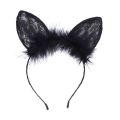 South Korea Cute Lace Cat Ears Headband Women's Net Red Headband Sexy Rabbit Ears Cos Makeup Hair Accessories Generation 4099. 