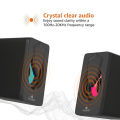 Kisonli L1030 Stereo 2.0 USB Powered Gaming Speaker | 3.5 mm Aux-in | Volume Control | RGB LED Lights | 2X3W | for PC, Laptop, Tablet. 