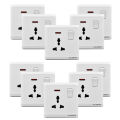 10 Pcs FULINMEN Wall Multi Plug Base Point Socket Outlet Universal. 
