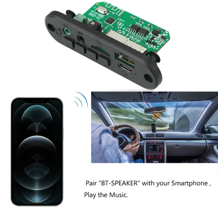 6w%20Amplifier%20Mp3%20Decoder%20Board%20Dc%205v%203.5mm%20Microphone%20Bluetooth%20Handsfree%20Car%20Mp3%20Player%20Tf%20Aux%20Usb%20Record%20Fm%20For%20Phone%20-%20Image%202