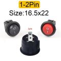 1PCS ON/OFF 2 Pin Round Rocker Switch LED illuminated Car Dashboard Dash Boat Van 12V With Cup. 
