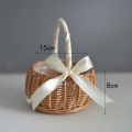 (GGBR) Woven Flower Basket Hualanzi Wicker Basket Candy Gift Basket 19cm. 