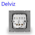 Delviz EU Standard USB Socket, AC 110V-250V, 16A Wall Embedded Outlet, 5V 2A Dual Usb charge hole, EU Power Socket With USB Port. 