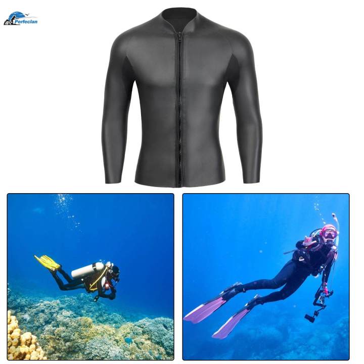 Suba Suite Wetsuit Top Scuba Diving Suit Quick Drying 3mm with Zipper High Elastic ...
