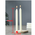 House Hold Dinner Candles 8" White Candles - 25 NOS - 01 Pack. 