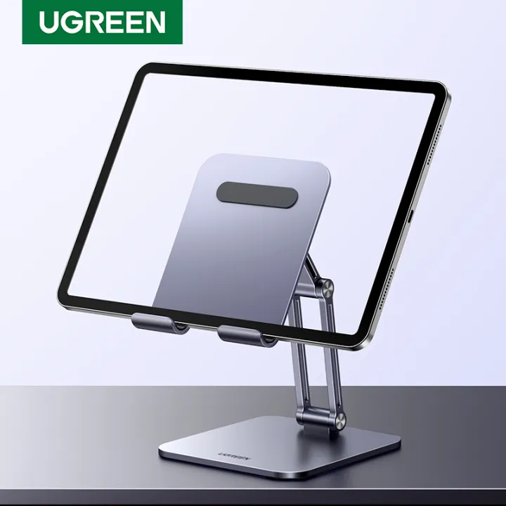 UGREEN Tablet Stand Adjustable Aluminum Tablet Holder for Desk ipad pro 12.9, 9.7, 10.5, ipad air Mini 4 3 2, iPhone 12 pro max, Surface pro