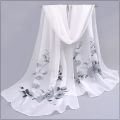 Delicate Fashion Long Rose Flower Printed Wrap Scarves Chiffon Scarf Shawl. 